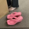 Thick-soled Sandals Wear French Evening Wind Pinch Slippers Women's 2025 Summer New Beach Shoes Flip-flops High Heels
