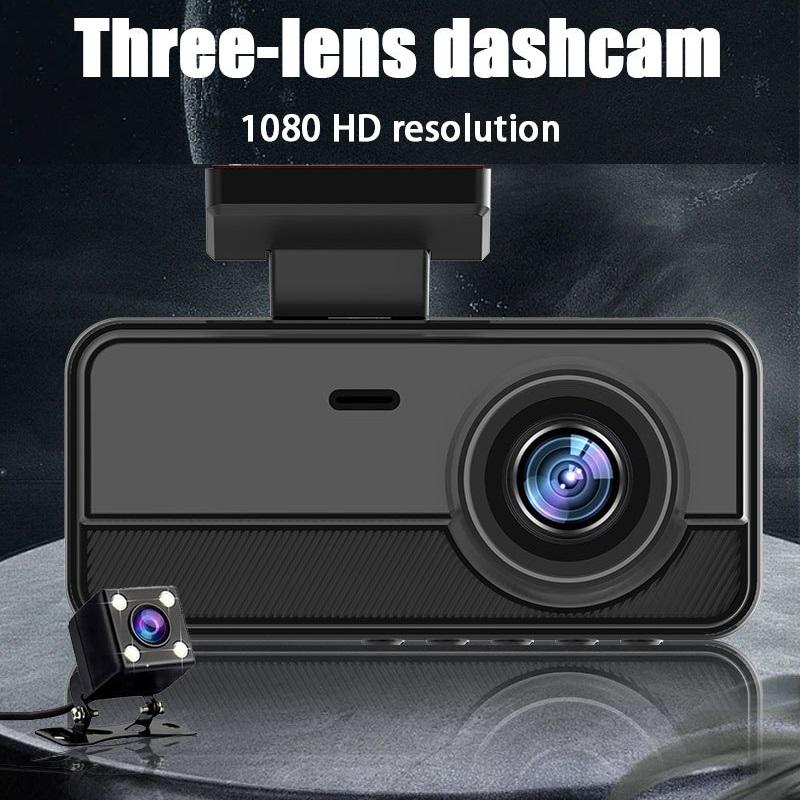 2/3-Kanal WIFI Auto DVR, Hochauflösende 1080P In-Car Dashcam mit drei Kameras, Videoaufzeichnung.