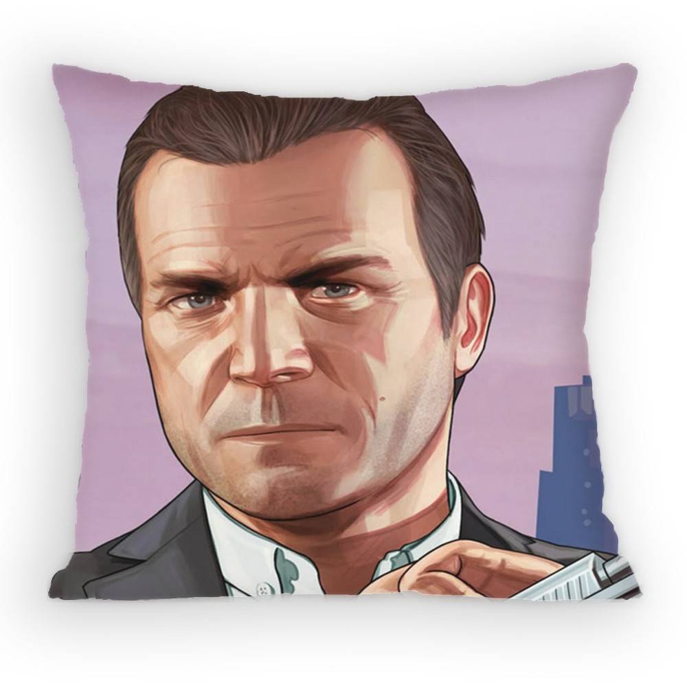 

GTA Michael Trevor Franklin Pillow Case Sofa Living Room for Bedroom car Headboard Backrest Cushion Square Cushion Nap Time 30x30 cm