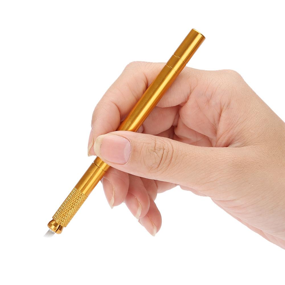 Eyebrow Tattoo Pen Set Manual Microblading Tattoo Eyebrow Pen with 5Pcs Disposable Needle