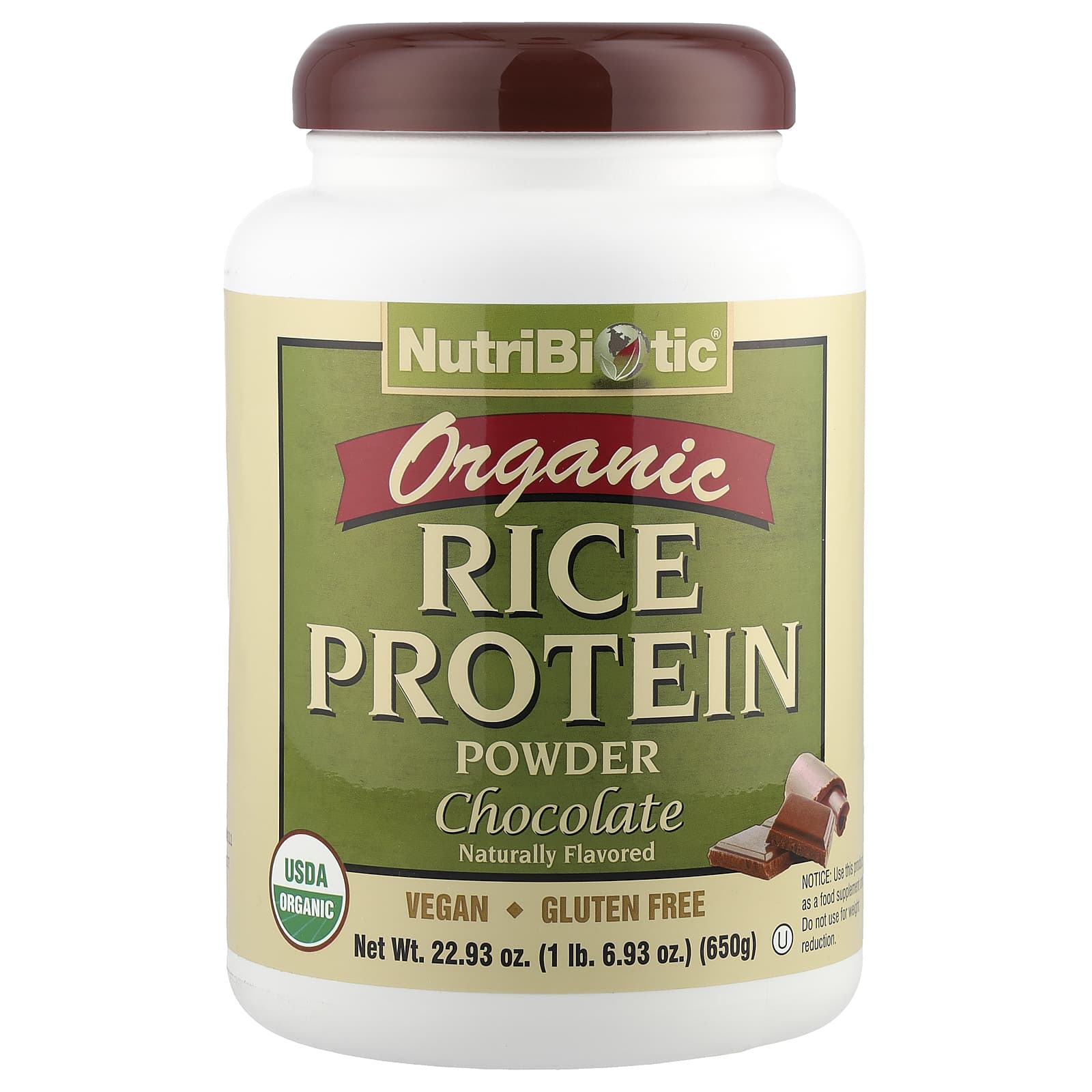 

NutriBiotic, Raw Organic Rice Protein, Chocolate, 1 lb 6.9 oz (650 g)