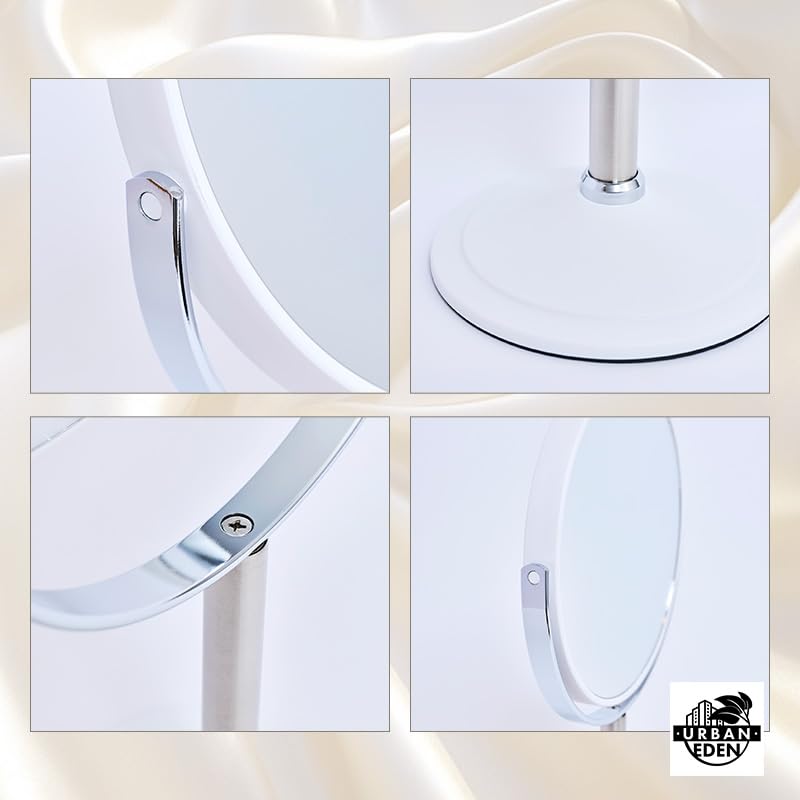 Magnifying Tabletop Makeup Mirror [Height Adjustable] 10x and 1x Magnification, Double-Sided, Large Mirror, Makeup Stand Mirror, Tabletop Mirror (10X)