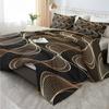 3pcs Brown Wavy Stripes Printed Quilt Set- Includes 1 Quilt Cover and 2 Pillow Cover (without Filler)