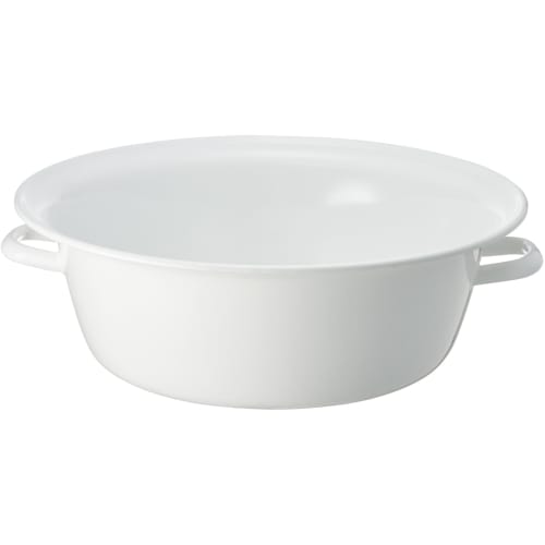 Nodahoro Japanese-made Enamel Basin, 40cm, TA-40, White, Foot Care, 10 Liters (x 1)