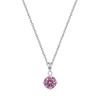 Round Birthstone Pendant Necklace 316 Stainless Steel Multi Color Cubic Zirconia Adjustable Chain Necklaces Birthstone Jewelry