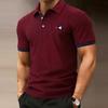 Polo da uomo - Colletto classico a 3 bottoni, polsini con blocchi di colore unici, morbida e confortevole, perfetta sia per il lavoro che per lo sport