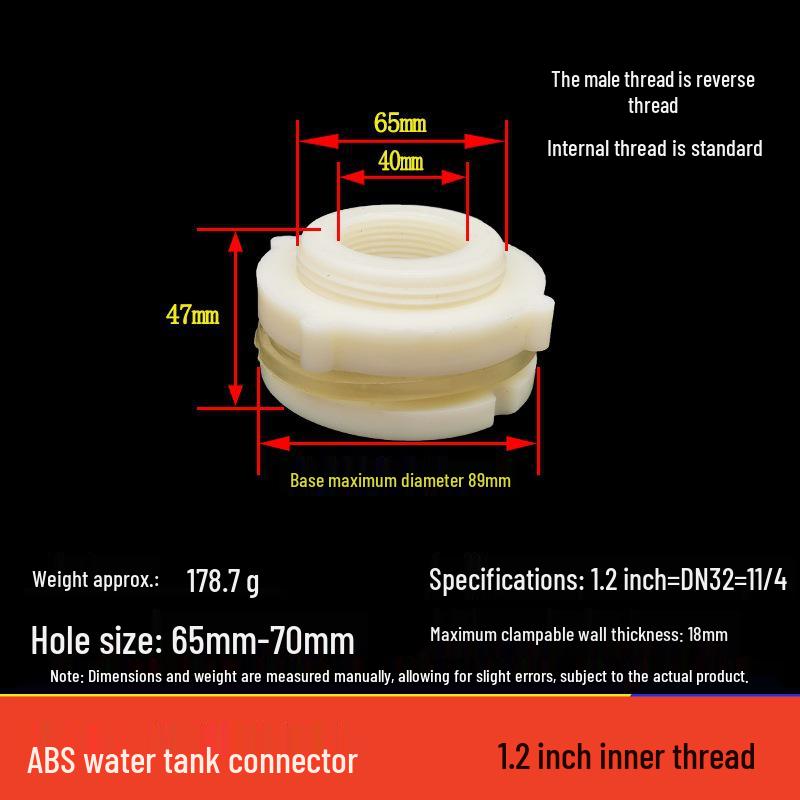 POM Anti-Corrosion Plastic Steel Connector with Internal and External Threads for Water Pipes and Tanks