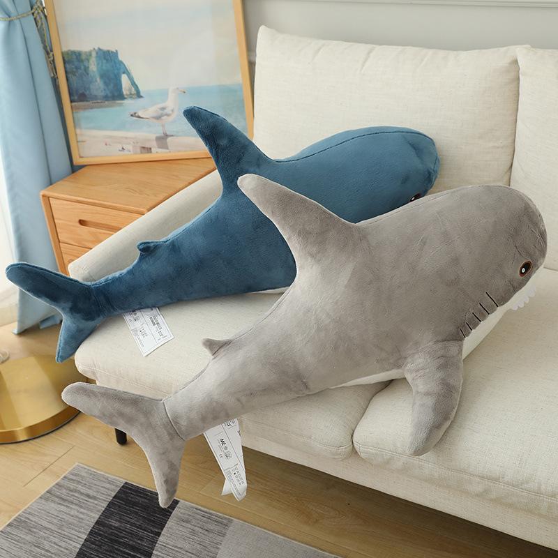 60/80/100/120/140cm Stuffed Animal Plush Shark Skin With Zipper Logo Available Shark Plush Toy Animal