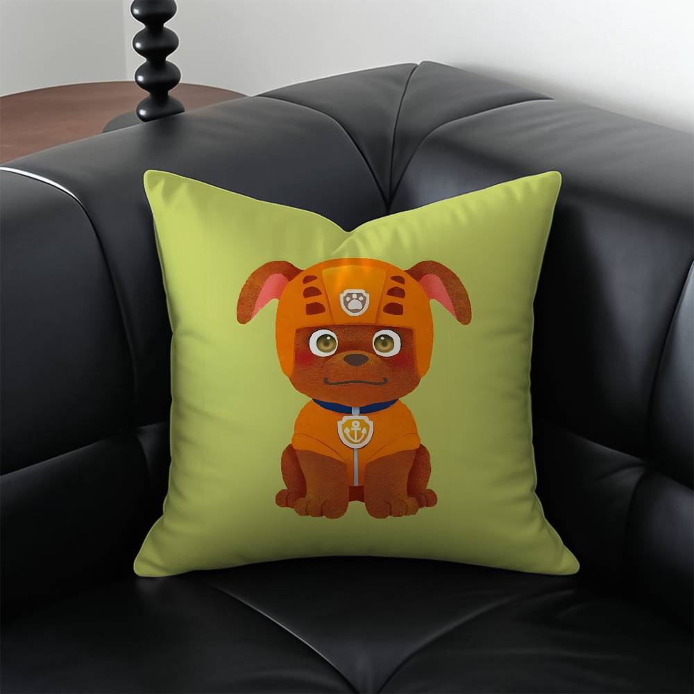 

PPaw cute Green PPatrolS Dog Pillow Case Antidustmite Pillowcase Invisible zipper silky short plush Sofa cushion cover 30X30cm