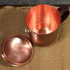 1Pcs Handcrafted Vintage Copper Coffee Mug,Thickened With Lid Camping Cold Drink Cup,Hammer Texture Woven Tea Cup Tableware