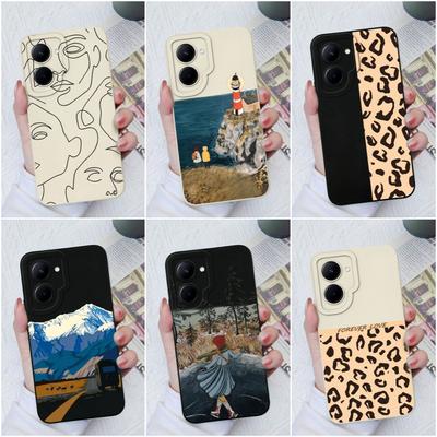 Dla OPPO Realme C11 12 15 17 C33 C55 C35 C20 GT Neo2T etui na telefon luksusowy matowy kwadrat ochronny płynny silikon miękki TPU dla Realme Funda Coque zderzak