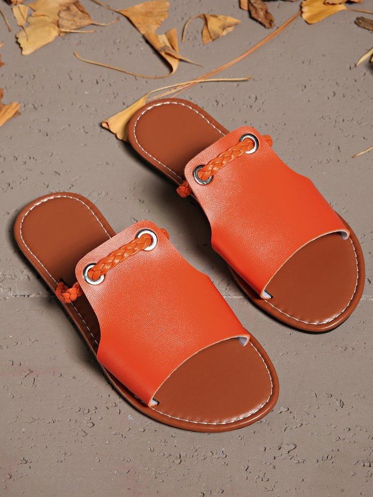 Leichte Sandalen für Damen Sandalen mit einem Riemen Elegante flache Sandalen mit offenen Zehen Sommer-Slides Rutschfeste Sommer-Sandalen für Freizeit, Party, Strand Niedliche Sandalen mit Fußbett für Damen