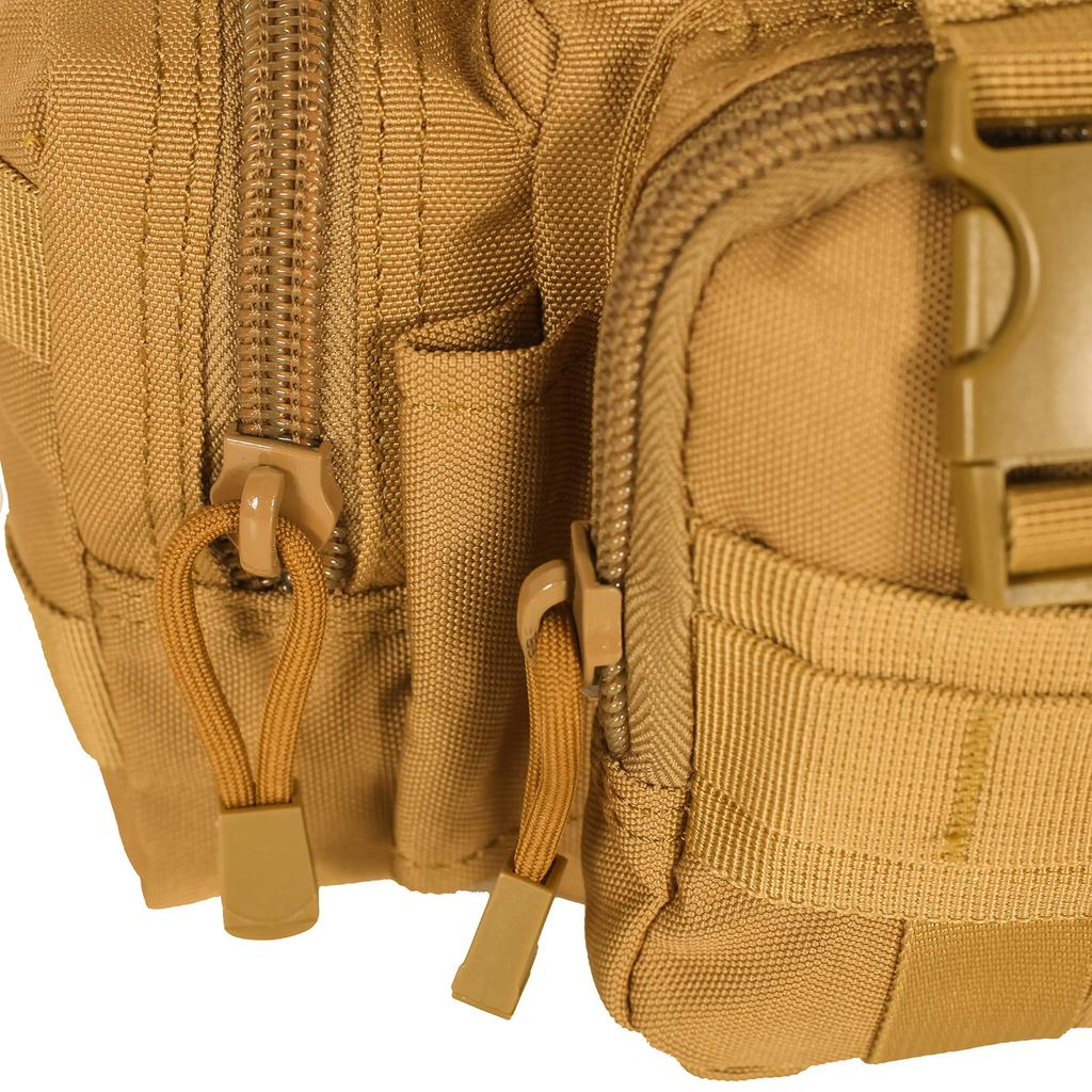 Seibertron Multifunctional Bag MOLLE Khaki 4-Way (Crossbody, Waist, Front, Hand) Compatible, Casual, Outdoor, Military, Waterproof,