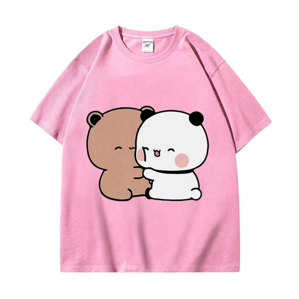 

Ведмідь панда Bubu Dudu Love Hug Графічні футболки Harajuku Мультфільм Футболка з коротким рукавом Kawaii Fashion Оверсайз Футболки унісекс 5XL