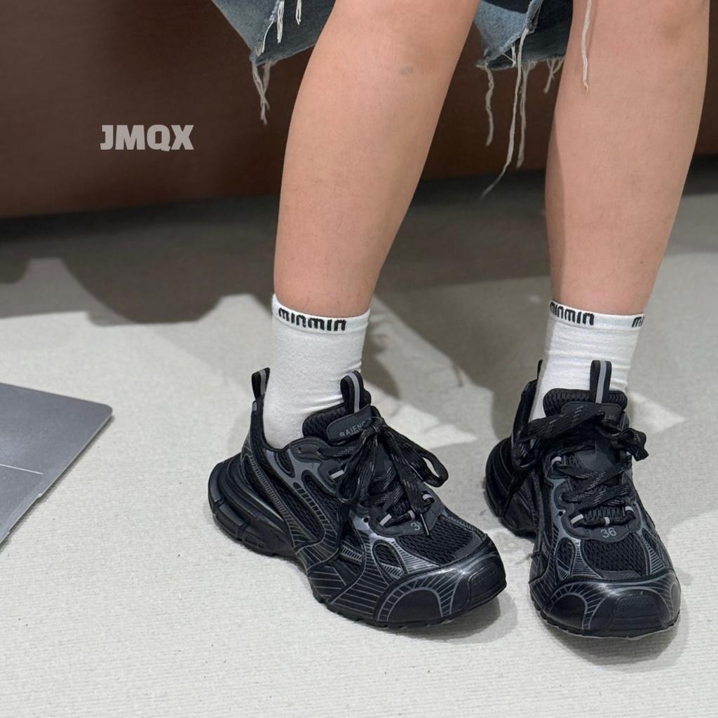 Tide fried street~ leather retro old thick-soled dad shoes women's light and breathable mesh sports and leisure shoes
