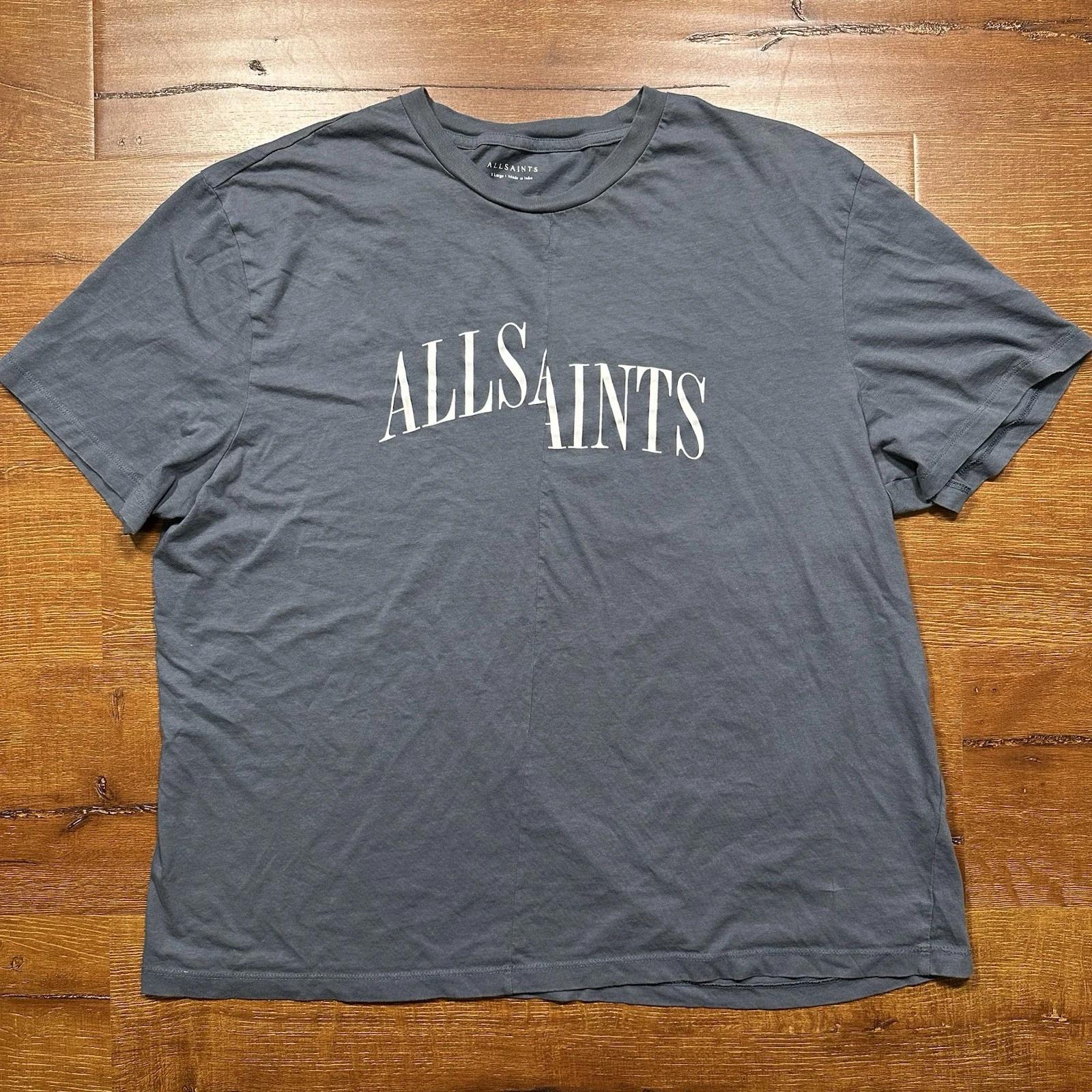 

All Saints Dropout T Shirt Mens XL Gray Short Sleeve Cotton Designer Alt City 3XL