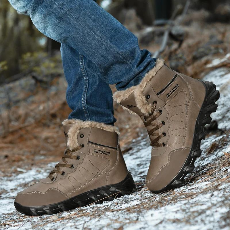 Männer stiefel 2024 neue Winter Hausschuhe Warme Männer Schuhe Wasserdicht Rutschfeste Plüsch Turnschuhe Männlichen tenis schuhe Stiefel Männer Turnschuhe winter
