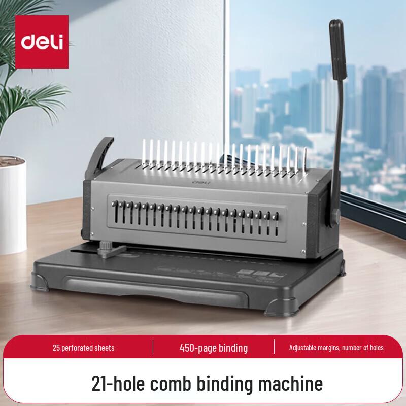 

Deli 3874 21-Hole Comb Binding Machine CN plug (adapter included)