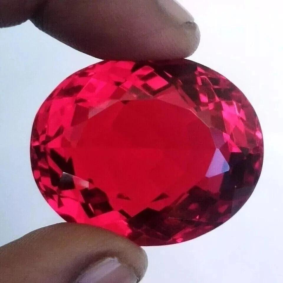 95+ Ct Natural Pink-Red Topaz Brazilian Oval Cut Stunning Certified Gemstone