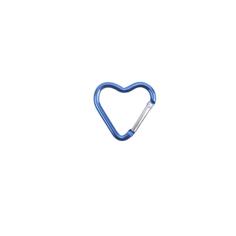 1 Pcs Heart-shaped Aluminum Carabiner Key Chain Clip Outdoor Keyring Hook Water Bottle Hanging Buckle Travel Kit Accessories