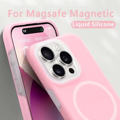 Módní želé tekutý silikonový magnetický pro Magsafe pouzdro pro iPhone 17Air 16 Plus 15 14 13 12 11 Pro Max Fluorescenční nárazuvzdorný měkký matný kryt