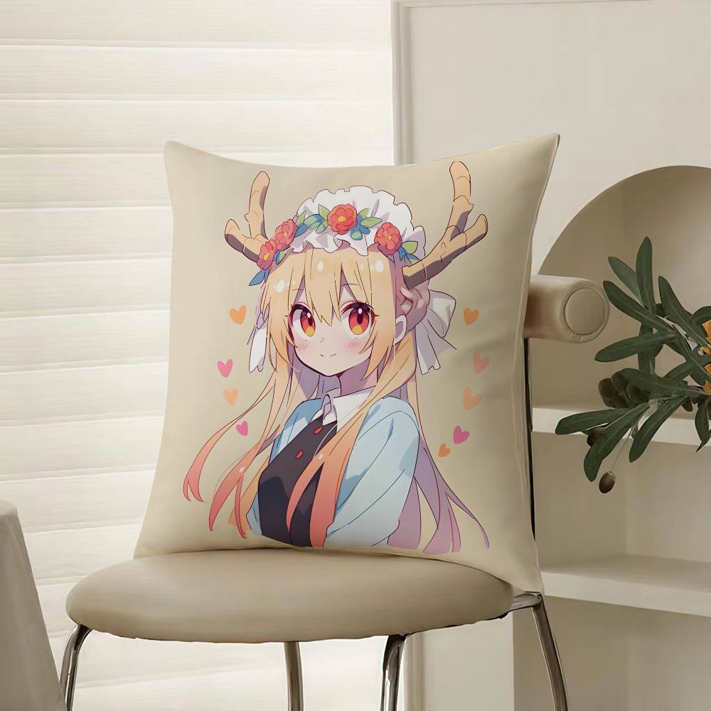 Miss Kobayashi’s Dragon Maid-B Anime Pillow Case Comfort Sofa Bed Silky Elegant Invisible Zipper Decorative Cushion Cover