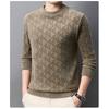 Autumn And Winter Austrian Velvet Velvet Inside And Outside Real Austrian Men'S Thermal Round Neck Bottoming Shirt Jacquard Knitted Sweater 100
