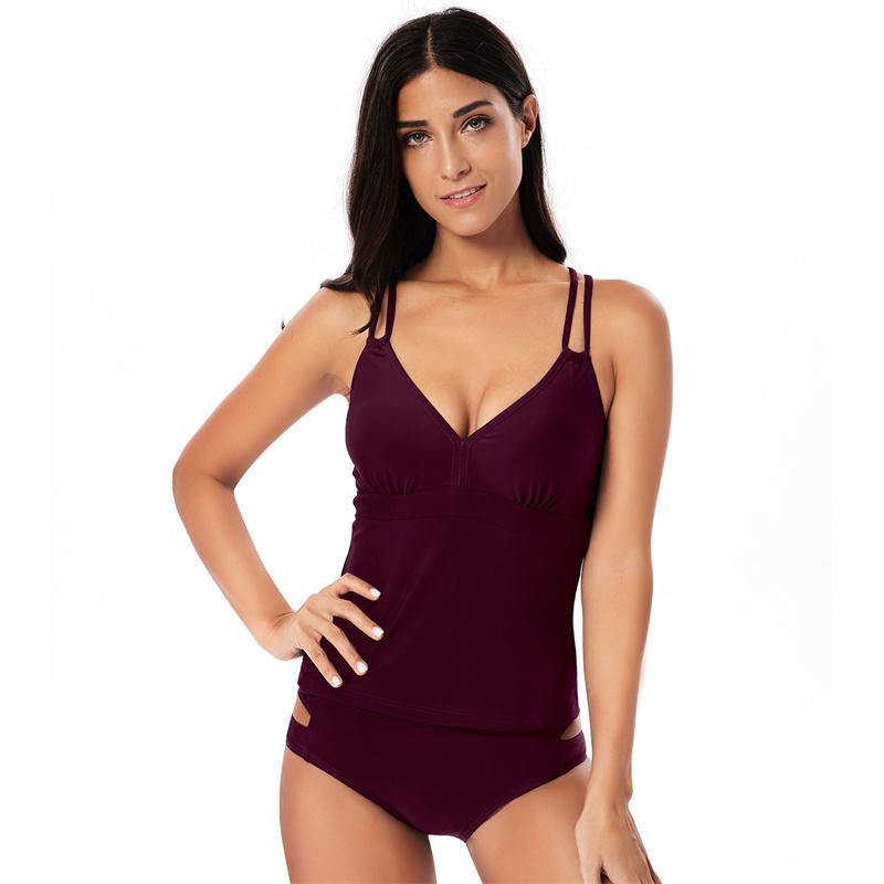 TUINANLE Tankini Damen Sommer Brustpolster Badeanzug Lady Zweiteilige Badeanzüge