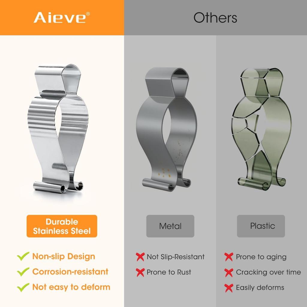 Aieve 4 Pcs Stainless Steel Towel Clips,Hand Towel Clips for Kitchen or Bathroom, Towel Holder Clips for Towel Rack,Oven Handle, Dishwasher, Stove