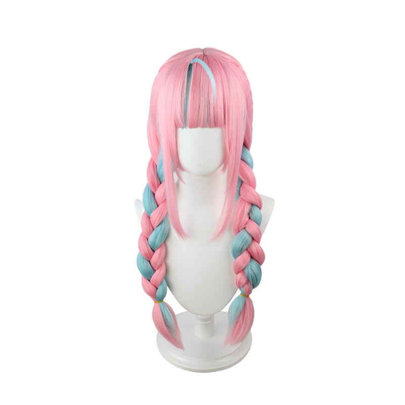 Pink Braided Cosplay Wig - 28" Heat-Resistant Synthetic Hair with Long Twisted Pigtails for Anime Conventions & Daily Wear