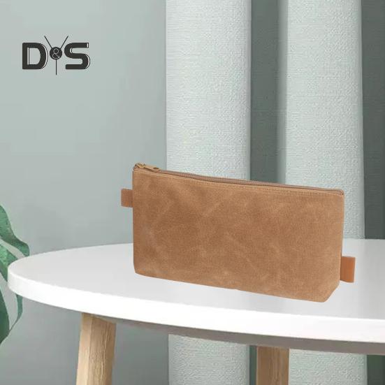 Geantă de depozitare a sculelor Pânză ceară udă rezistentă, portabilă, multifuncțională, cu fund plat, instrumente, gadgeturi, pungă organizatoare, consumabile pentru exterior