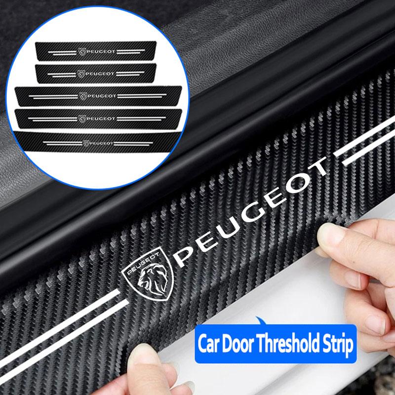1/4/5 Stück Auto Türschweller Carbon Aufkleber für Peugeot 108 208 3008 308 2008 207 107 508 607 106 406 407 307 206 301 408 5008 4008