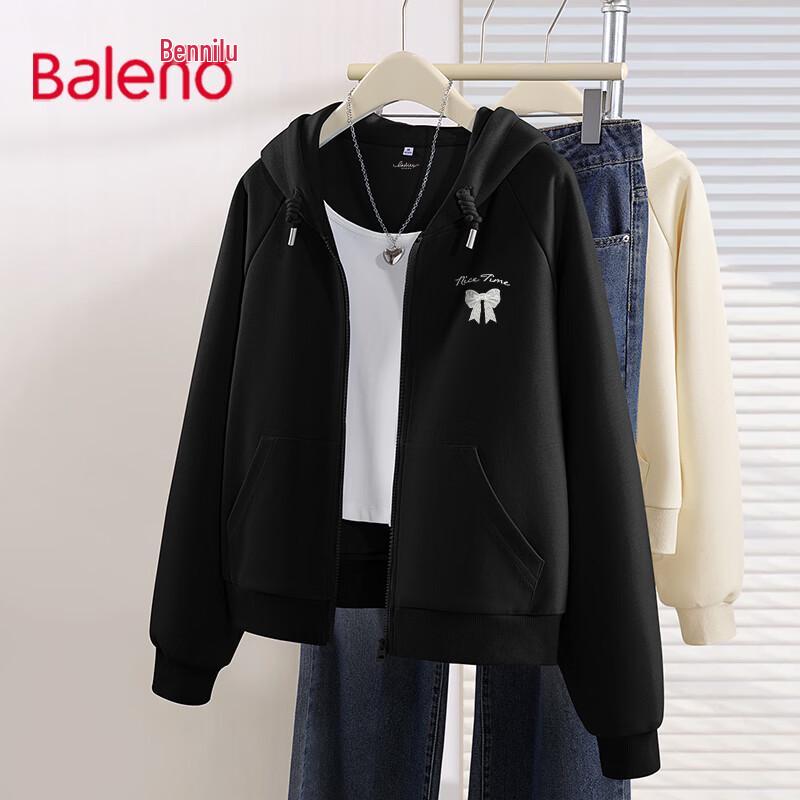 Baleno Women s French Bow Casual Hoodie Cardigan L