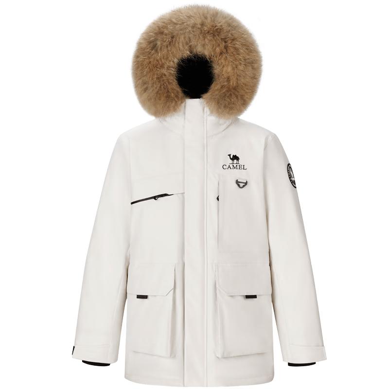 CAMEL Men's Winter Fur Collar Parker Down Jacket