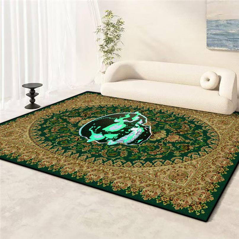 Persischer Retro Teppich in Übergröße für das Wohnzimmer Cartoon Rutschfest Kinderzimmer Dekoration Teppich Weiche Sofatischmatte Maschinenwaschbar