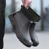 Environmental protection material men's and women's rain shoes outdoor short water shoes men's flat-bottomed warm rain boots fashion rubber shoes
