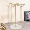 Modern Gold Jewelry Display Stand 48 Hooks 360 Rotating Design Compact Storage Solution For Necklaces Bracelets Perfect Gift