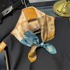 53cm Square Scarf 100% Pure Real Silk Scarves for Women Foulard Fashion 2025 Floral Brand Print Shawls Hijab Bandana Headband