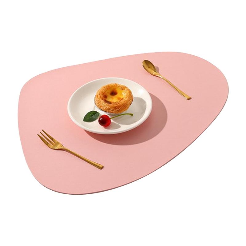 Irregular Shape PU Leather Placemats Set Oil-Proof Waterproof Dual-Sided Place Mats For Kitchen Bistro Tables Bars Coffee Shops