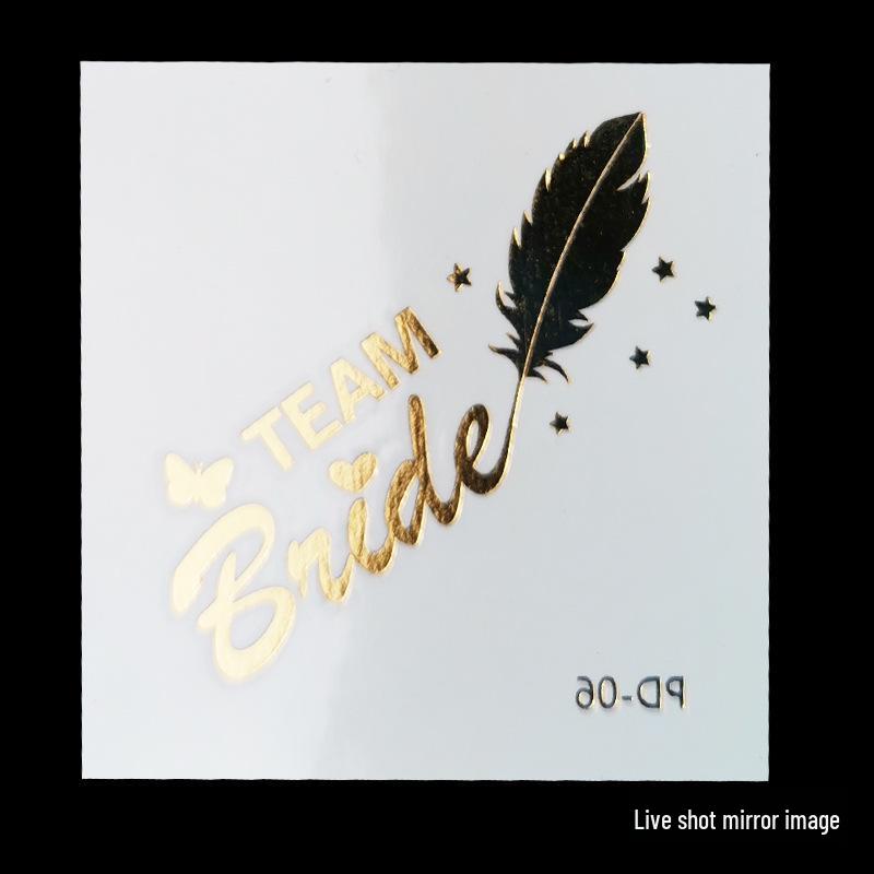 Team Bride Bachelorette Party Gold Foil Tattoo Stickers for Face or Body