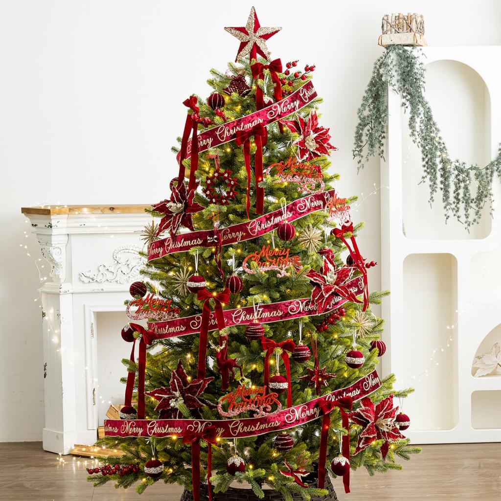 Burgundy Bow Handmade Velvet Bow Double-Layer Bow Velvet Christmas Hanging Ornament For Party Decor Holiday Decor Christmas Tree