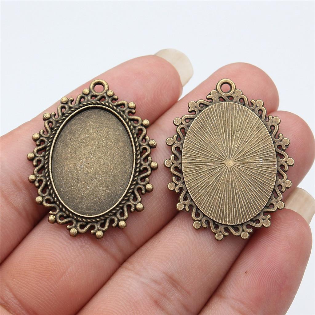 Accessories Parts Fit 18x25mm Oval Glass Cabochon Base Tray Bezel Wedding Jewelry Findings QA039