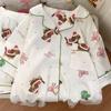 Internet Celebrity New Christmas Puppy Pajamas Women's Summer Cardigan Lapel Short-sleeved Shorts Set Can Be Worn Outside Loungewear