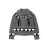 Heart Penguin Cardigan Gray