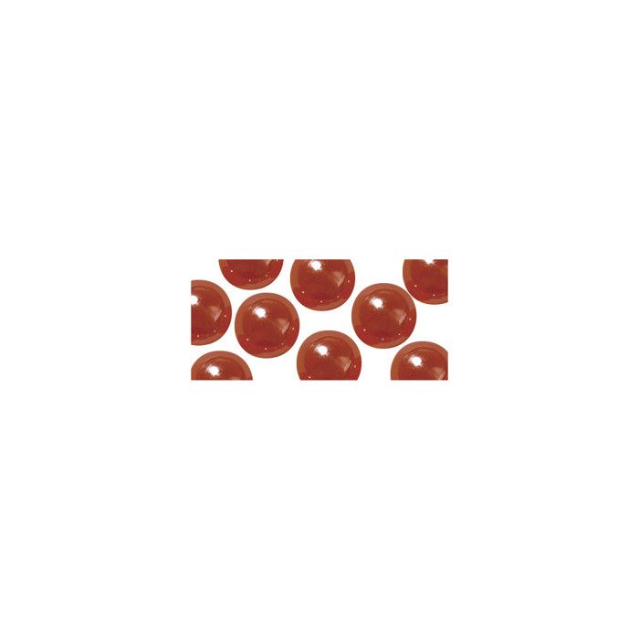 Demi - perles acryliques, irisées, rouge irisé, 6 mm ø, 48 pces
