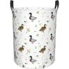 Laundry Basket Cute Mallard Duck Room Decor,Round Laundry Hamper Waterproof Dirty Clothes Hamper Collapsible Laundry Baskets Wit