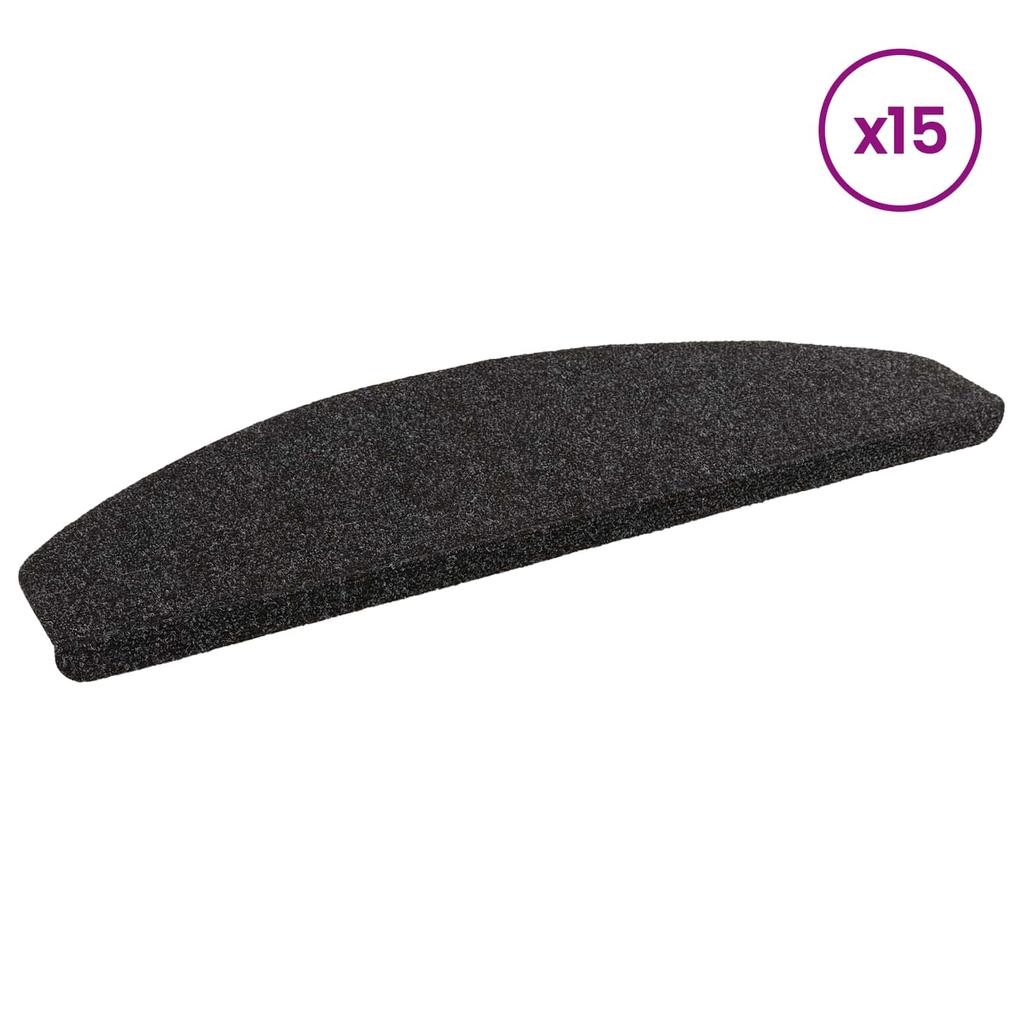 Self Adhesive Stair Protectors 15 pcs Black 80 x 28 x 3.5 cm