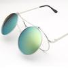 Year Retro Round Sunglasses Large Frame Prince Glasses Men'S And Women'S Metal Flip Sunglasses Double Layer Lenses