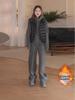 2025 Women's Plus Velvet Warm Hooded Sweatshirt & Long Pants Two-Piece Set: Casual Autumn/Winter Sportswear.