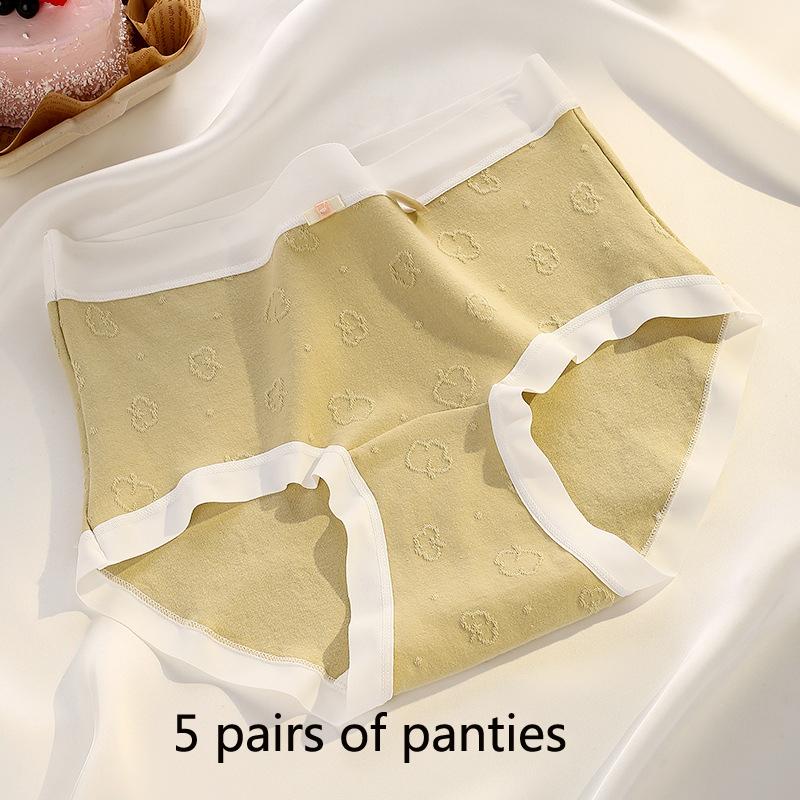 7A Antibakterieller Jacquard Damen-Slip Hohe Taille Hautfreundlich Atmungsaktiv Antibakterieller Baumwollschritt Hüftumschließend Nahtlos Damen-Slip